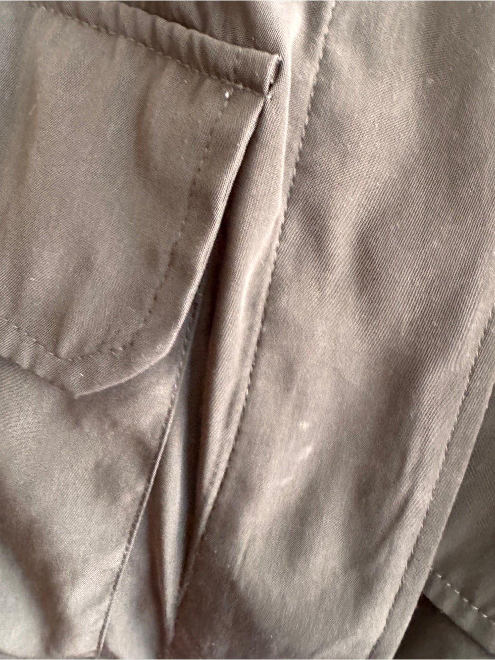 Chico’s olive green army style, draw string waist jacket. Chicos Size 0 (4) - Picture 12 of 13